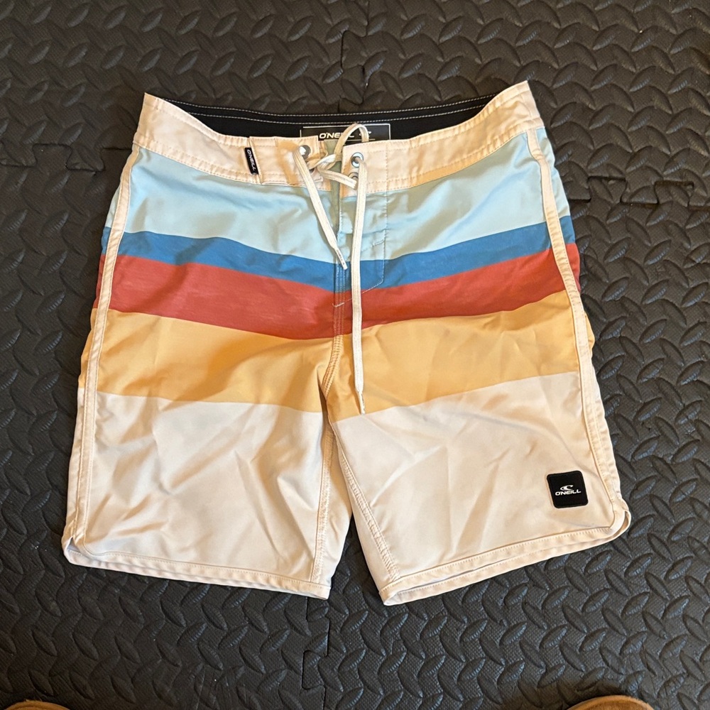 O'Neill teen Beige Stripe Swim Trunks
